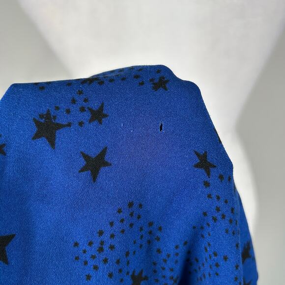 Banana Republic Blue Black Stars Roll Tab Sleeves Tunic Dress 6 Small Casual - Picture 3 of 6